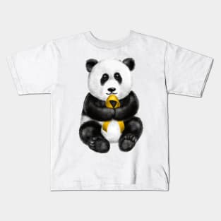 Cute Panda Holding Golden Ribbon Kids T-Shirt